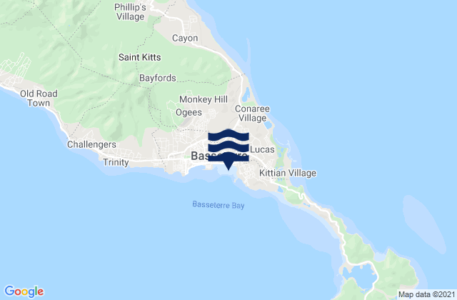 Saint George Basseterre, Saint Kitts and Nevisの潮見表地図