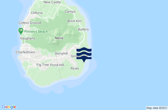 Saint George Gingerland, Saint Kitts and Nevisの潮見表地図