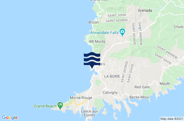 Saint George's, Grenadaの潮見表地図