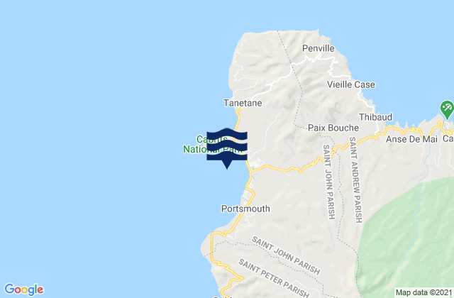 Saint John, Dominicaの潮見表地図
