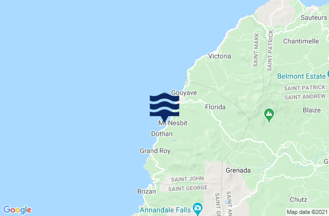 Saint John, Grenadaの潮見表地図