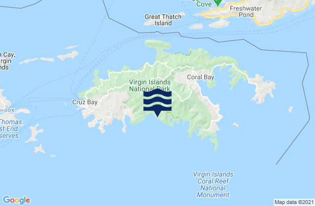 Saint John Island, U.S. Virgin Islandsの潮見表地図