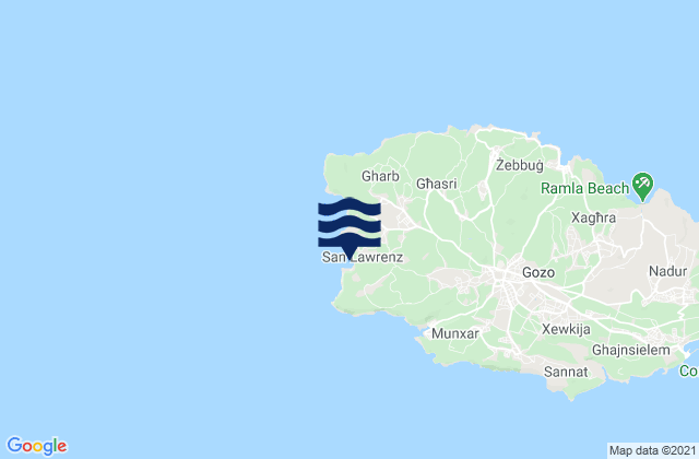 Saint Lawrence, Maltaの潮見表地図