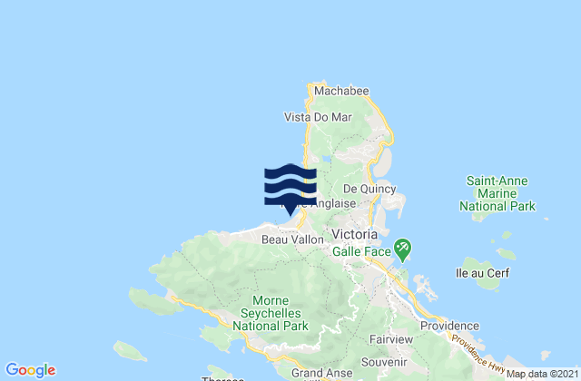 Saint Louis, Seychellesの潮見表地図