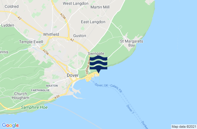 Saint Margarets Bay, United Kingdomの潮見表地図
