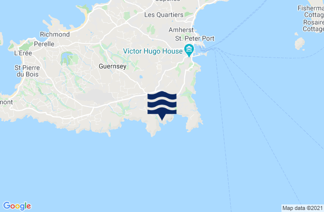 Saint Martin, Guernseyの潮見表地図