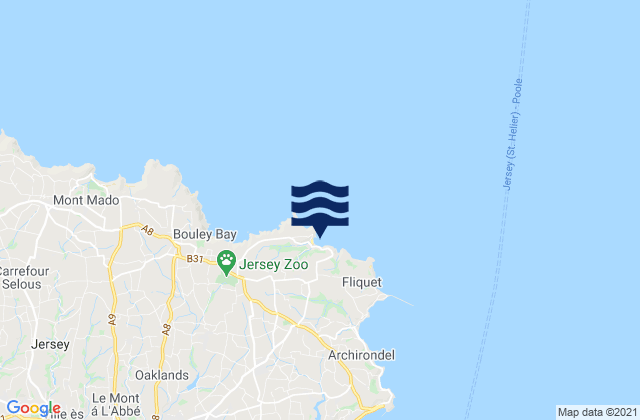 Saint Martin, Jerseyの潮見表地図