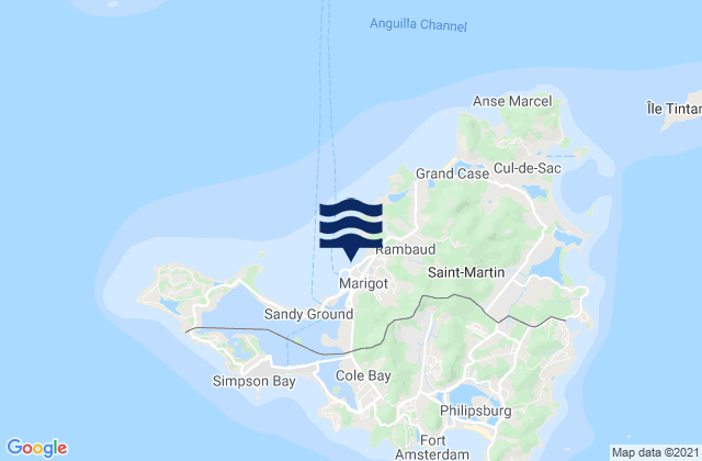 Saint Martinの潮見表地図