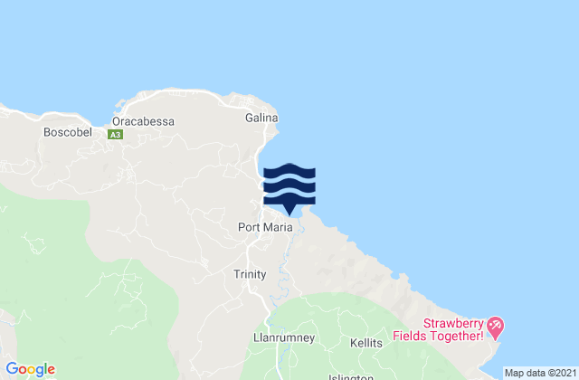 Saint Mary, Jamaicaの潮見表地図