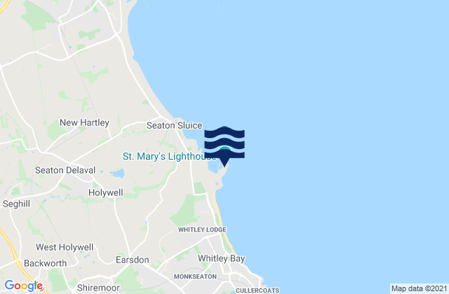 Saint Mary’s Island Lighthouse, United Kingdomの潮見表地図