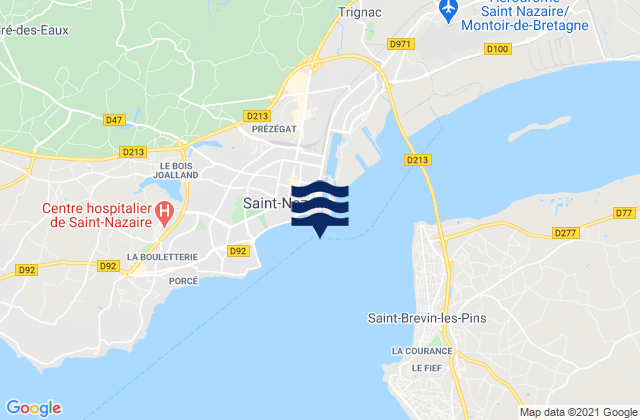 Saint Nazaire, Franceの潮見表地図
