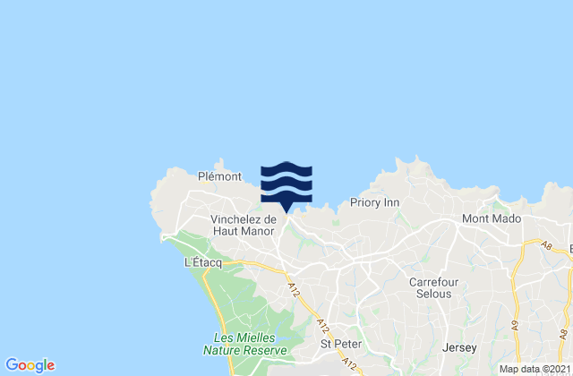 Saint Ouen, Jerseyの潮見表地図