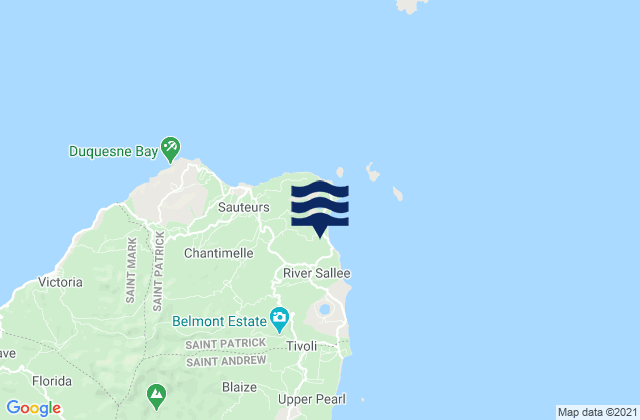 Saint Patrick, Grenadaの潮見表地図