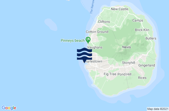 Saint Paul Charlestown, Saint Kitts and Nevisの潮見表地図