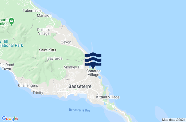 Saint Peter Basseterre, Saint Kitts and Nevisの潮見表地図