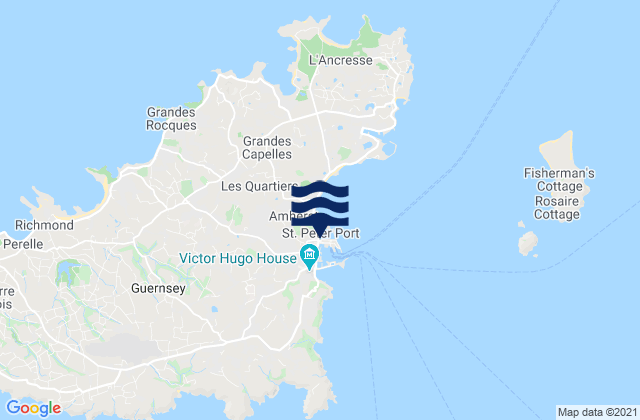Saint Peter Port, Guernseyの潮見表地図