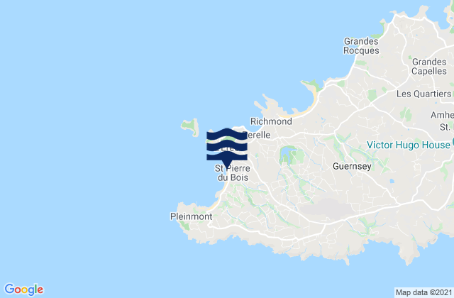 Saint Pierre du Bois, Guernseyの潮見表地図