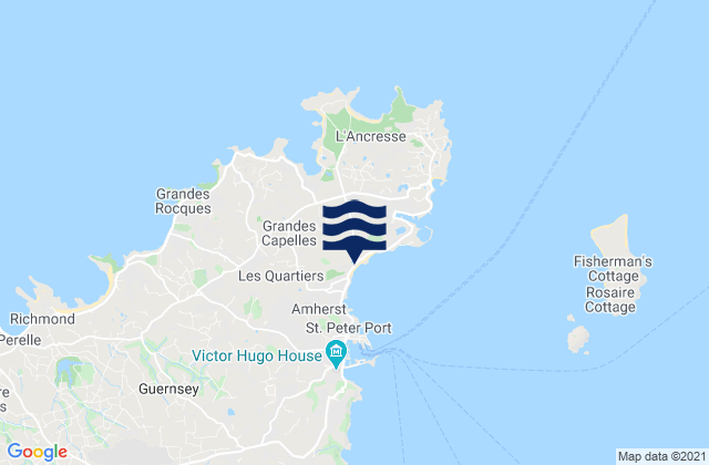 Saint Sampson, Guernseyの潮見表地図
