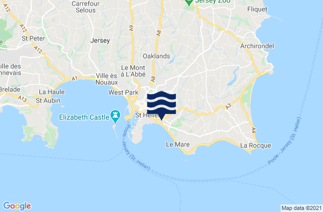Saint Saviour, Jerseyの潮見表地図