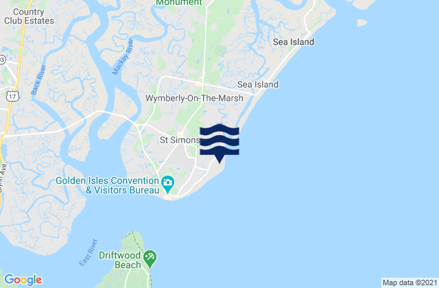 Saint Simons Island, United Statesの潮見表地図
