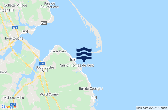 Saint Thomas De Kent, Canadaの潮見表地図