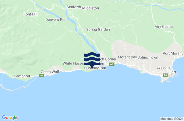 Saint Thomas, Jamaicaの潮見表地図