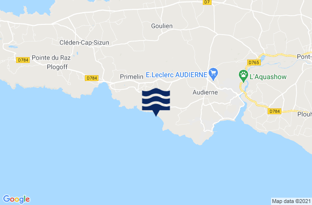 Saint Tugen, Franceの潮見表地図