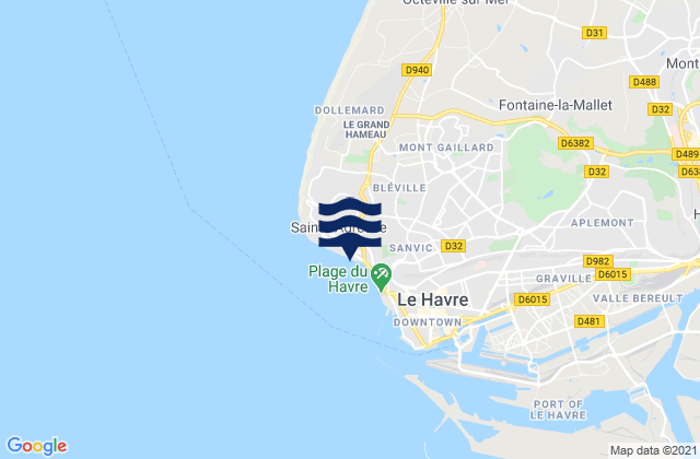 Sainte-Adresse, Franceの潮見表地図