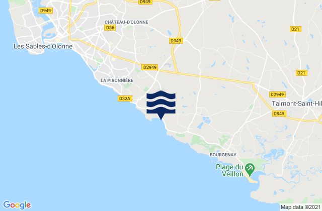 Sainte-Foy, Franceの潮見表地図