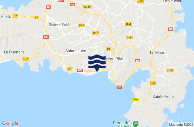 Sainte-Luce, Martiniqueの潮見表地図