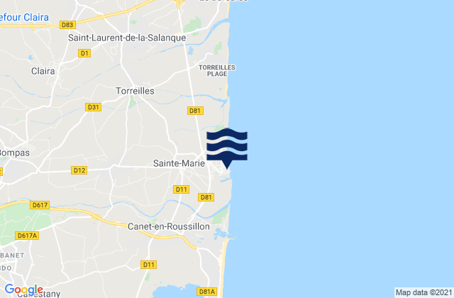 Sainte-Marie-Plage, Franceの潮見表地図