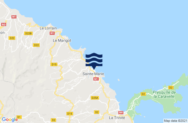 Sainte-Marie, Martiniqueの潮見表地図