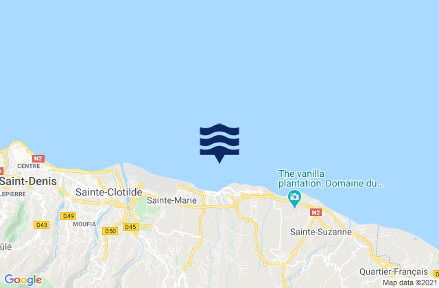 Sainte-Marie, Reunionの潮見表地図