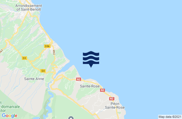 Sainte-Rose, Reunionの潮見表地図