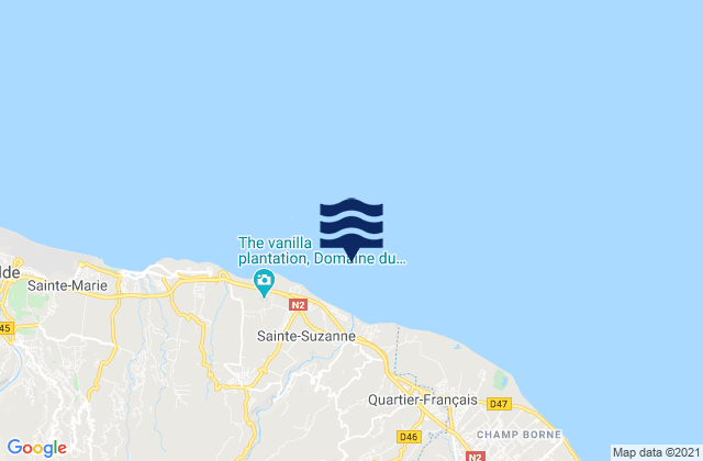 Sainte-Suzanne, Reunionの潮見表地図