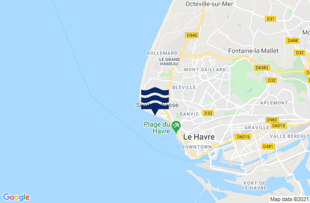Sainte Adresse, Franceの潮見表地図