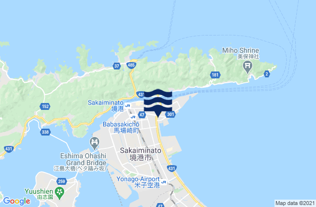 Sakaiminato, Japanの潮見表地図