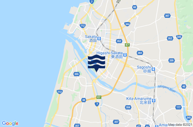 Sakata Shi, Japanの潮見表地図