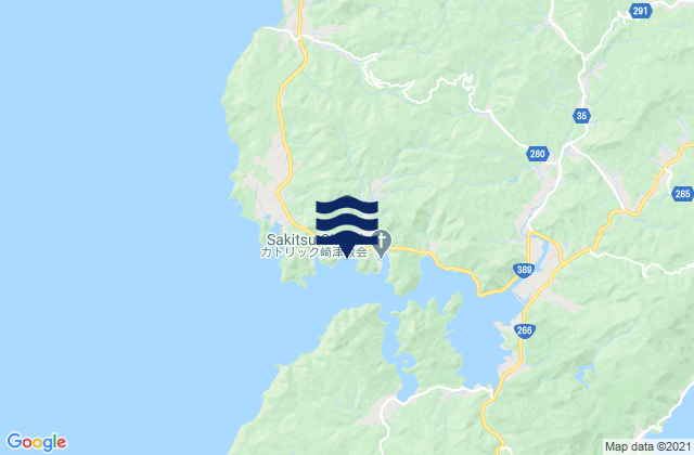 Sakitsu Wan Amakusa Shimo Shima, Japanの潮見表地図