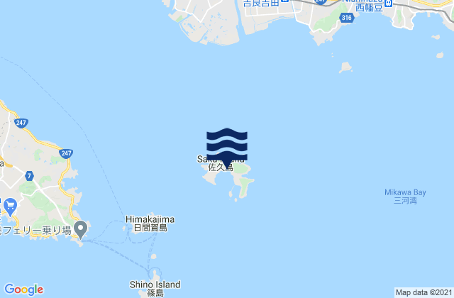 Saku-shima, Japanの潮見表地図