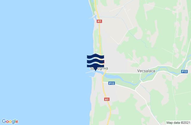 Salacgrīva, Latviaの潮見表地図