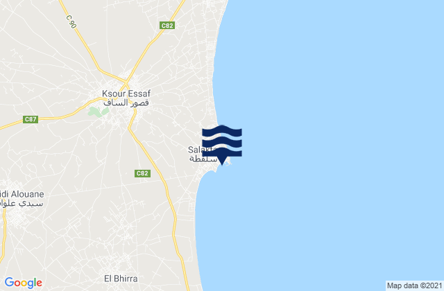 Salakta, Tunisiaの潮見表地図