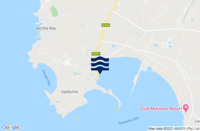 Saldanha, South Africaの潮見表地図