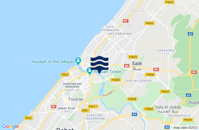 Sale, Moroccoの潮見表地図