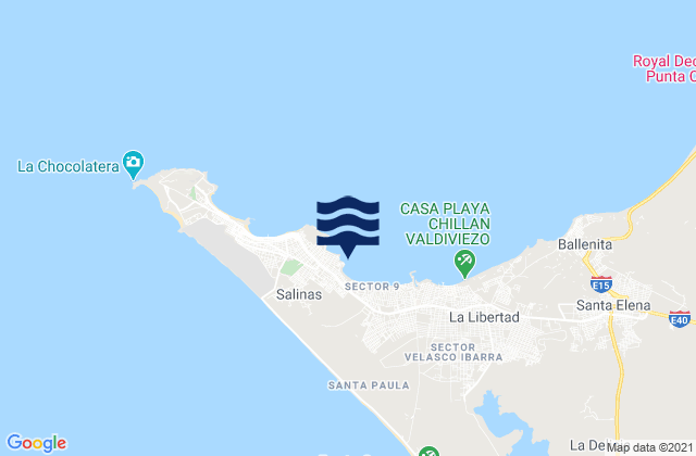 Salinas, Ecuadorの潮見表地図