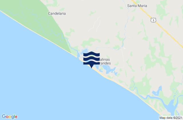 Salinas Grandes, Nicaraguaの潮見表地図
