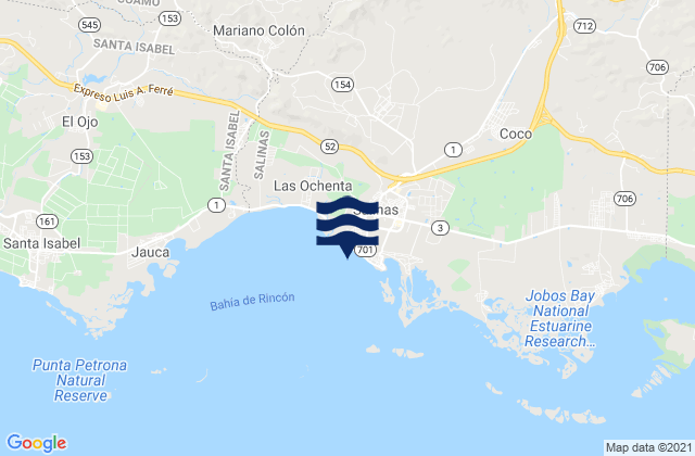 Salinas, Puerto Ricoの潮見表地図