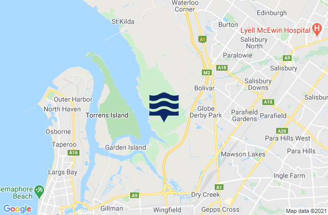 Salisbury, Australiaの潮見表地図