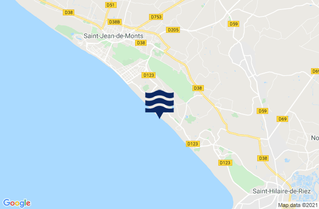 Sallertaine, Franceの潮見表地図