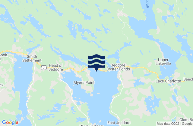 Salmon River Bridge, Canadaの潮見表地図